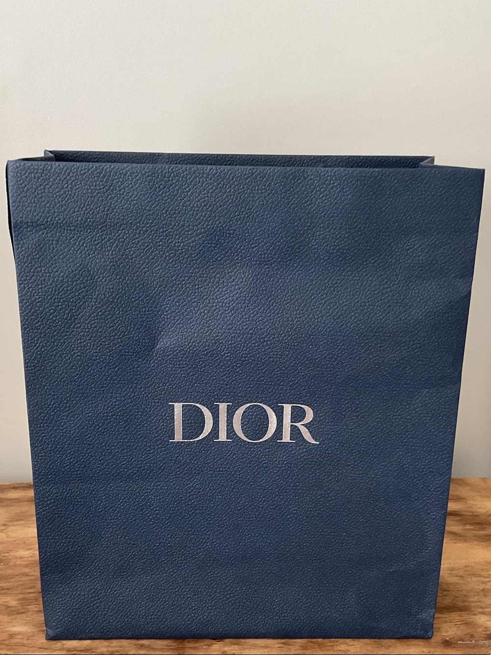 DIOR Empty Luxury Paper Gift Bag - Navy Blue & Silver